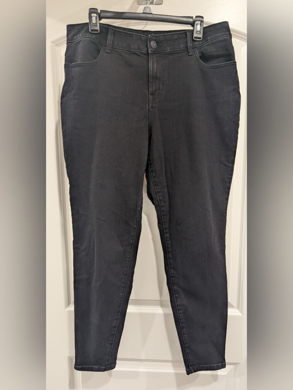 m Jeans by Maurice's Women's Mid Rise Skinny Jeans in Black - Size XL
